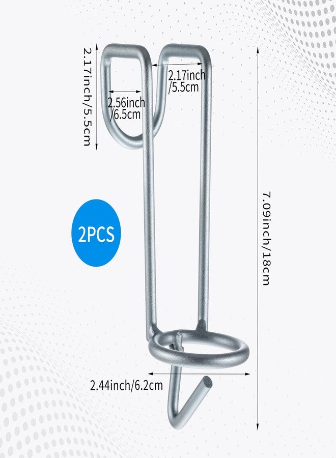 AojSup 2 Pcs Horse Water Bucket Hooks Portable Horse Bucket Hooks Removable Hangers Equestrian Stall Accessories Livestock Supplies, Over The Fence, Hang on Stall Walls (Silver) - Image 2